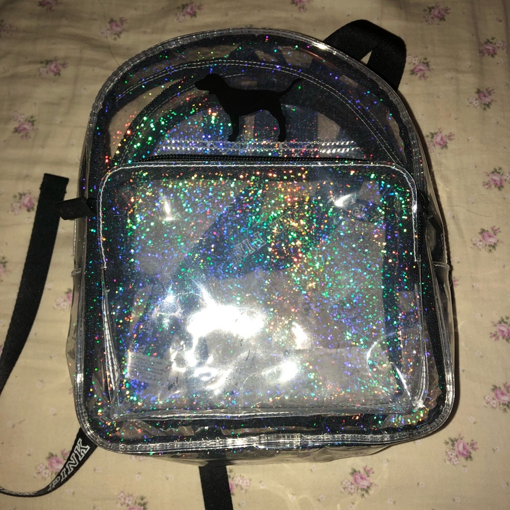 Pink Victoria secrets hologram mini book bag